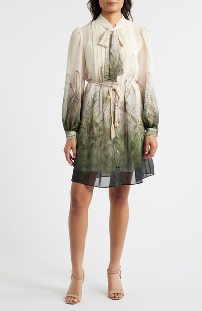 Julia Jordan Julia Jordan Pleated Long Sleeve Shirtdress