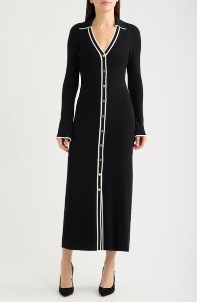 Julia Jordan Julia Jordan Rib Long Sleeve Midi Sweater Dress