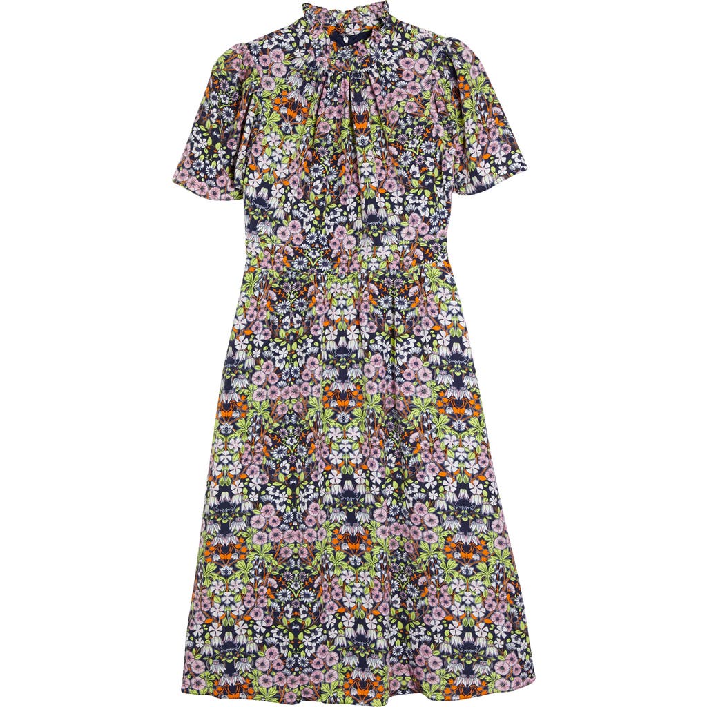Julia Jordan Julia Jordan Ruffle Neck Flutter Sleeve A-Line Dress