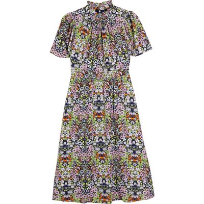 Julia Jordan Julia Jordan Ruffle Neck Flutter Sleeve A-Line Dress