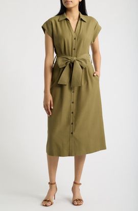 Julia Jordan Julia Jordan Short Sleeve Midi Shirtdress