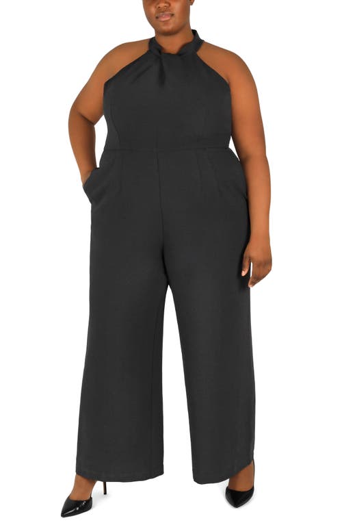 Julia Jordan Julia Jordan Sleeveless Twisted Halter Wide Leg Jumpsuit