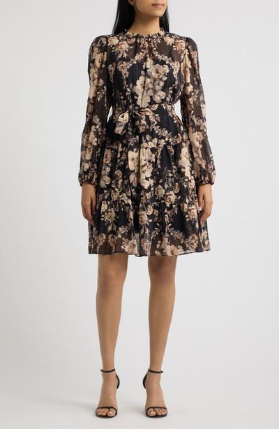 Julia Jordan Julia Jordan Smocked Neck Tiered Minidress