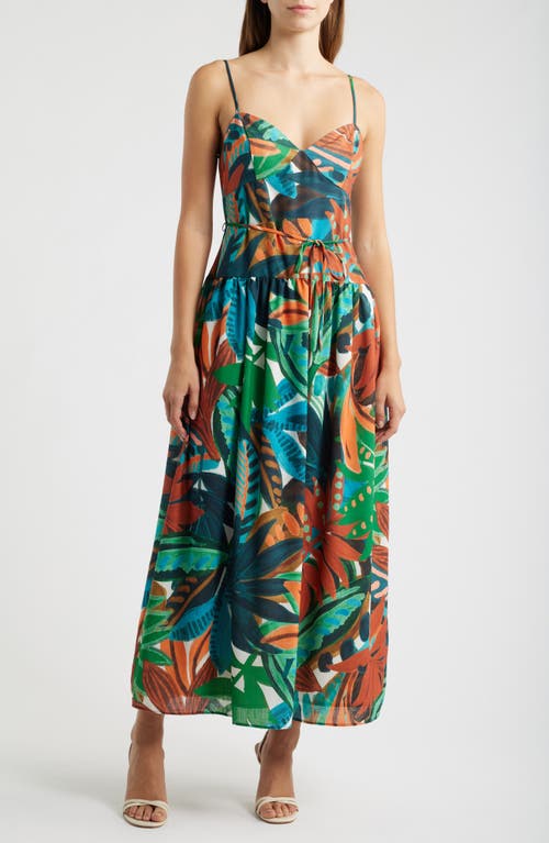 Julia Jordan Julia Jordan Tropical Print Drop Waist Maxi Dress