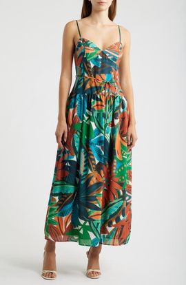 Julia Jordan Julia Jordan Tropical Print Drop Waist Maxi Dress