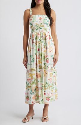 Julia Jordan Julia Jordan Tropical Print Midi Dress