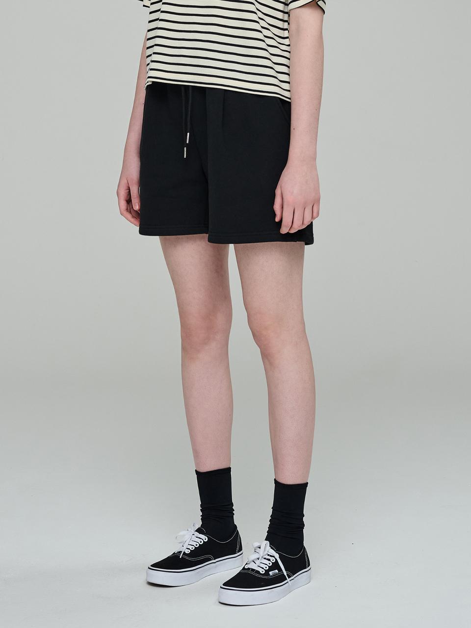 JULIAPEPE Cotton Bio-washed A-line Shorts [Black]