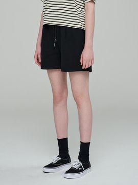 JULIAPEPE Cotton Bio-washed A-line Shorts [Black]