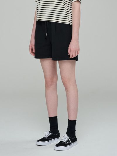 JULIAPEPE Cotton Bio-washed A-line Shorts [Black]