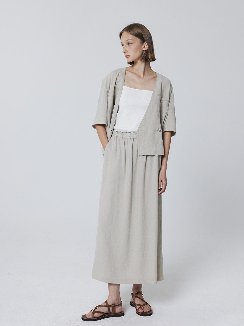 JULIAPEPE Linen Summer Banding Skirt