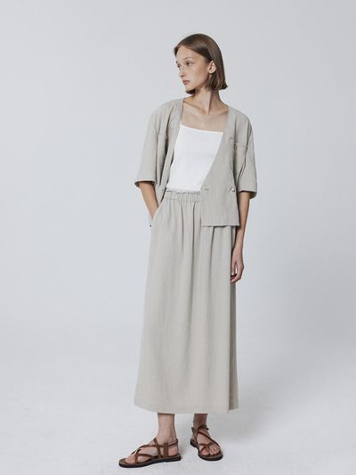 JULIAPEPE Linen Summer Banding Skirt