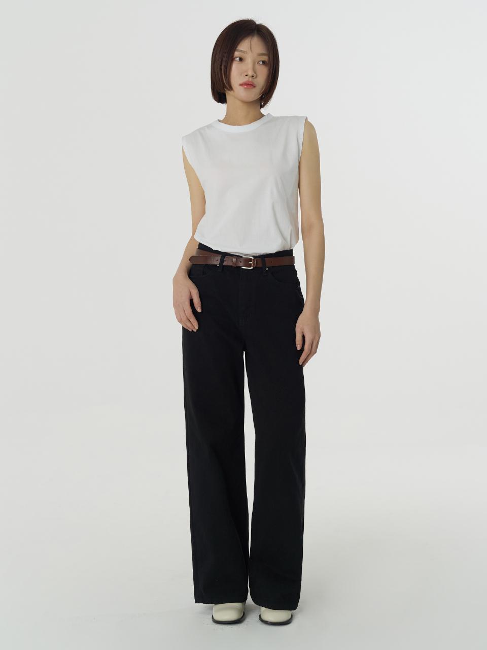 JULIAPEPE Loose-Fit Twill Cotton Jeans [Black]