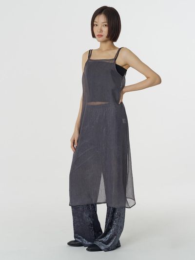 JULIAPEPE See-through Sleeveless Minimal Dress [Charcoal]