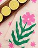 Julie Peach Julie Peach Block Printed Daisy Napkins in Pink at Urban Outfitters - 1
