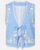 Juliet Dunn Juliet Dunn Embroidered cotton chambray vest - 1