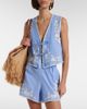 Juliet Dunn Juliet Dunn Embroidered cotton chambray vest - 2