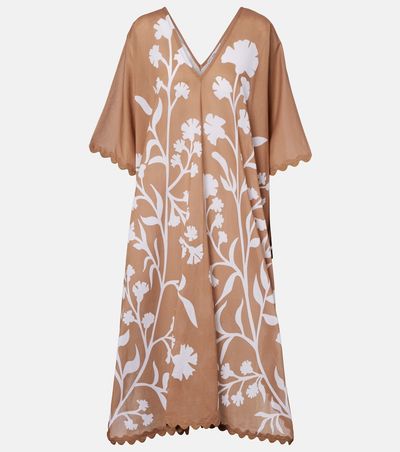 Juliet Dunn Juliet Dunn Floral scalloped cotton kaftan