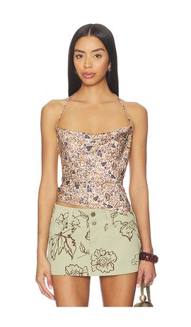 Juliet Johnstone Juliet Johnstone Satin Cowl Neck Halter Top