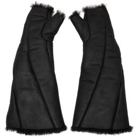 Julius Julius Black Bending Shearling Gloves