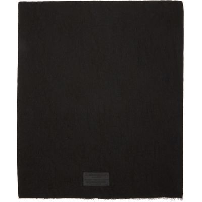 Julius Julius Black Camouflage Jacquard Stole Scarf