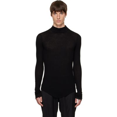 Julius Julius Black High Neck Skinny T-shirt