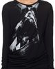Julius Julius Black Numinous Print Curved T-shirt - 1