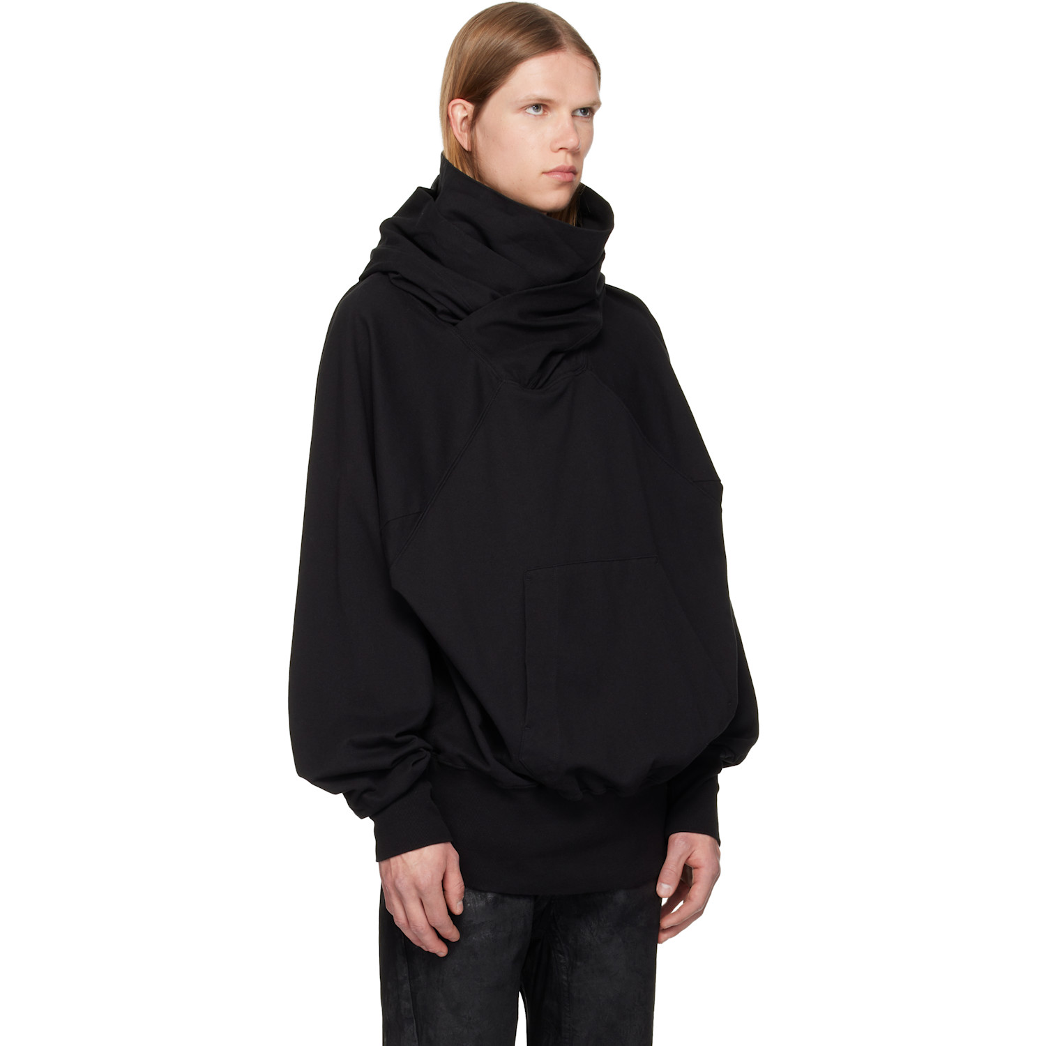 Julius - Black W Neck Hoodie