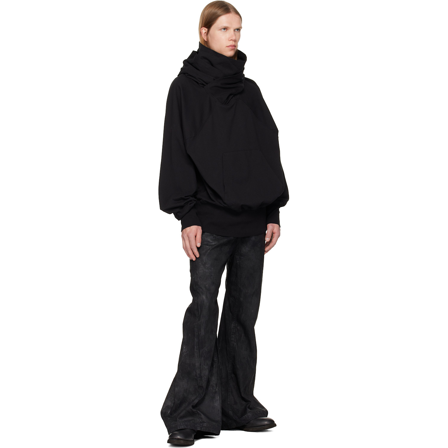 Julius - Black W Neck Hoodie