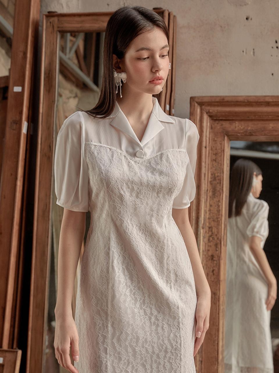 JULIY&CALLA CALLA90 Secret Garden Rosie Lace Dress_White