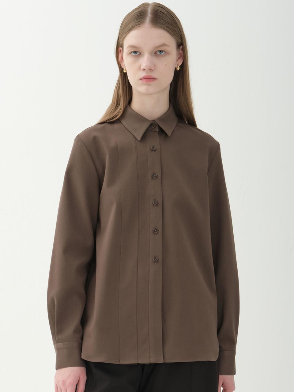 Jun by Jun k. 3-tuck shirt [brown]