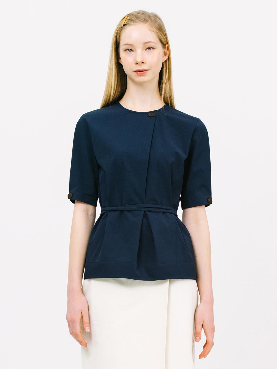 Jun by Jun k. half sleeve strap blouse_navy