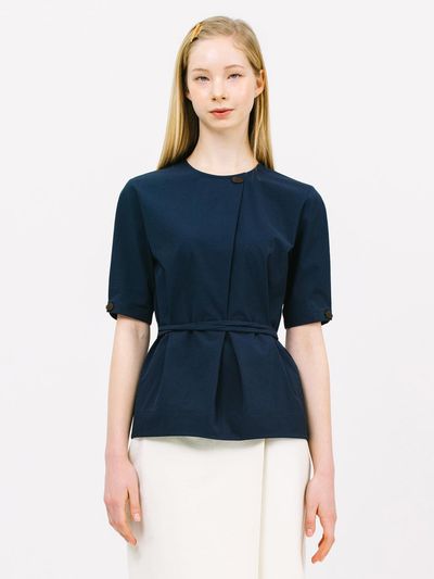 Jun by Jun k. half sleeve strap blouse_navy