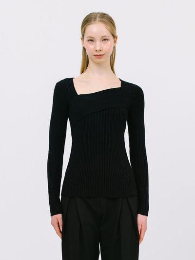 Jun by Jun k. layered long sleeve T-shirt_black