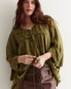 June + Vie June + Vie Acid Wash Peasant Blouse - 5