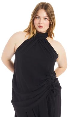 June & Vie June & Vie Asymmetric Hem Halter Top (plus)