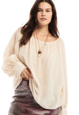 June + Vie June + Vie Boat Neck Balloon Sleeve Blouse