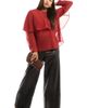 June & Vie June & Vie Chiffon Cuff Sleeve Cape Blouse (plus) - 1