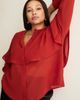June & Vie June & Vie Chiffon Cuff Sleeve Cape Blouse (plus) - 4