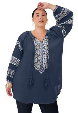 June + Vie June + Vie Embroidered Peasant Blouse