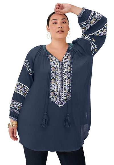 June + Vie June + Vie Embroidered Peasant Blouse