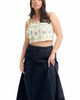 June + Vie June + Vie Fit And Flare Stretch Denim Midi Skirt - 2