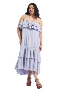 June & Vie June & Vie High Low Ruffled Hem Maxi Dress (plus)
