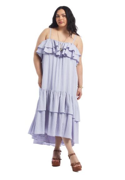 June & Vie June & Vie High Low Ruffled Hem Maxi Dress (plus)