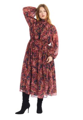 June & Vie June & Vie Mock Neck Chiffon Midi Dress (plus)