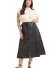 June + Vie June + Vie Paneled Faux Leather Midi Skirt - 1