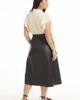 June + Vie June + Vie Paneled Faux Leather Midi Skirt - 2