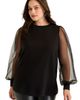 June + Vie June + Vie Puff Sleeve French Terry Sweatshirt - 1