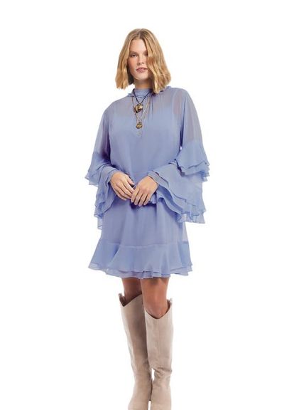 June & Vie June & Vie Ruffled Chiffon Mini Dress (plus)