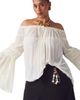 June & Vie June & Vie Sheer Crinkle Chiffon Off The Shoulder Top (plus) - 1