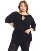 June & Vie June & Vie Tie Neck Jacquard Knit Tunic (plus) - 1